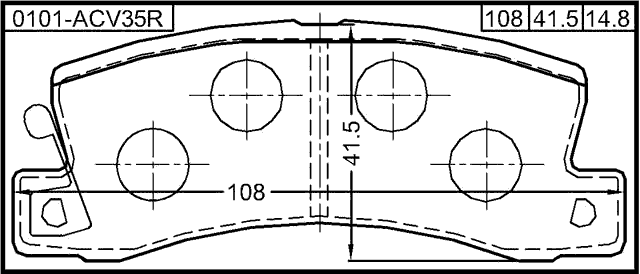 0101-ACV35R - PAD KIT, DISC BRAKE, REAR