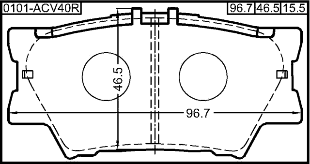0101-ACV40R - PAD KIT, DISC BRAKE, REAR
