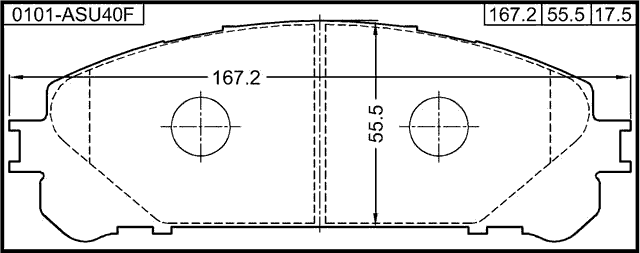 0101-ASU40F - PAD KIT, DISC BRAKE, FRONT - KIT (WITH ANTI-RATTLE SPRING)