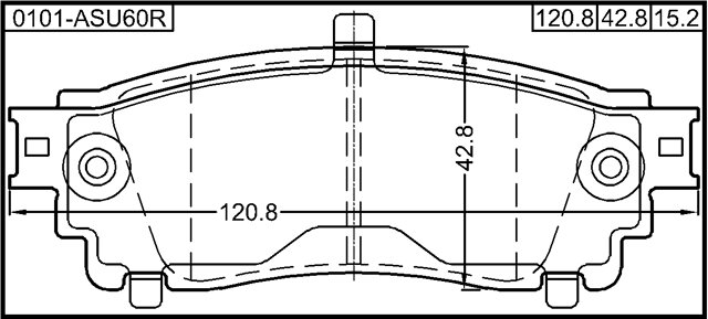0101-ASU60R - PAD KIT, DISC BRAKE, REAR (WITH ANTI SQUEAL SHIM)