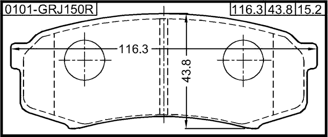 0101-GRJ150R - PAD KIT, DISC BRAKE, REAR