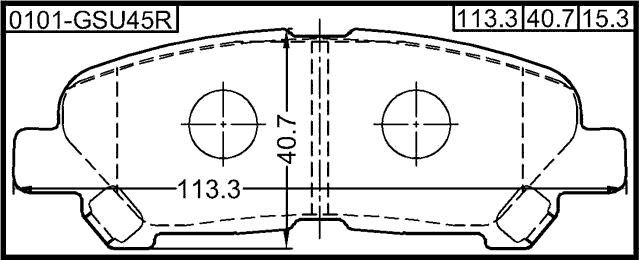 0101-GSU45R - PAD KIT, DISC BRAKE, REAR