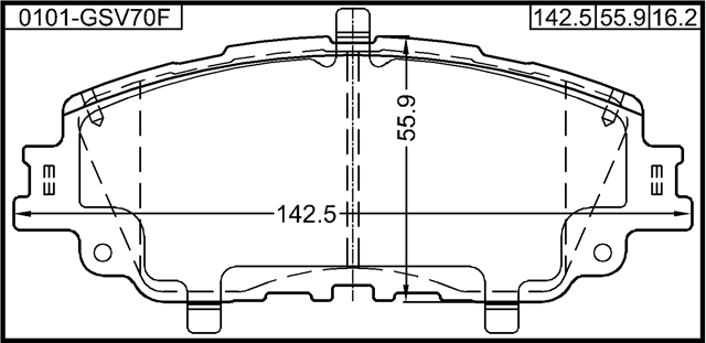 0101-GSV70F - PAD KIT, DISC BRAKE, FRONT (WITH ANTI SQUEAL SHIM)