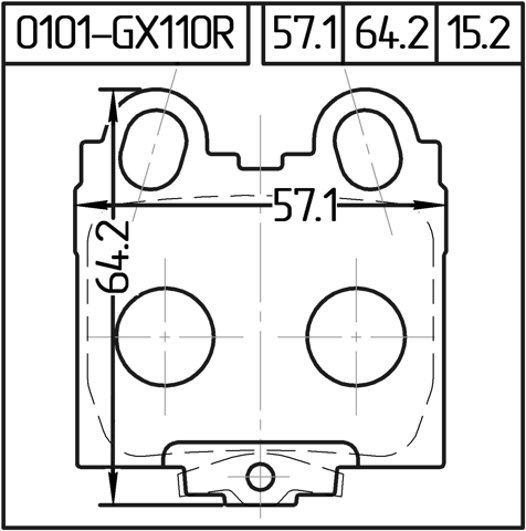 0101-GX110R - PAD KIT, DISC BRAKE, REAR