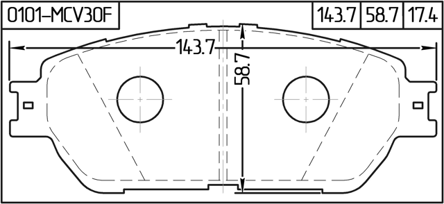 0101-MCV30F - PAD KIT, DISC BRAKE, FRONT