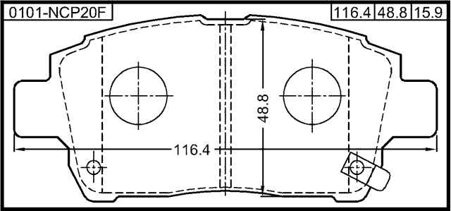 0101-NCP20F - PAD KIT, DISC BRAKE, FRONT