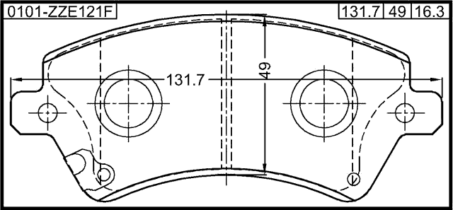 0101-ZZE121F - PAD KIT, DISC BRAKE, FRONT