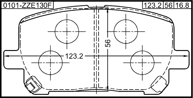 0101-ZZE130F - PAD KIT, DISC BRAKE, FRONT - KIT