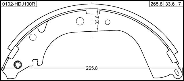 0102-HDJ100R - SHOE KIT, REAR BRAKE - KIT