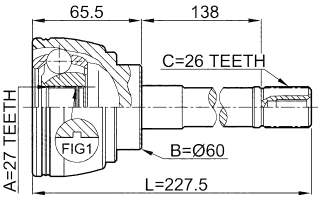 0110-014 - OUTER CV JOINT 27X60X26