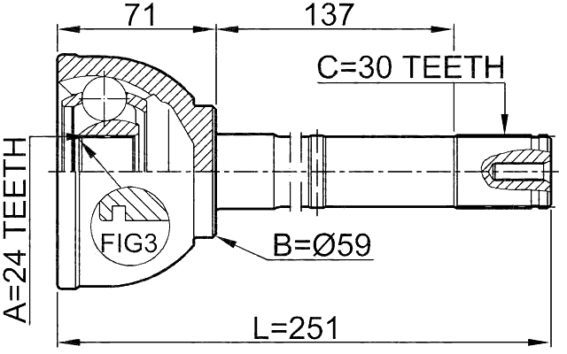 0110-058 - OUTER CV JOINT 24X59X30