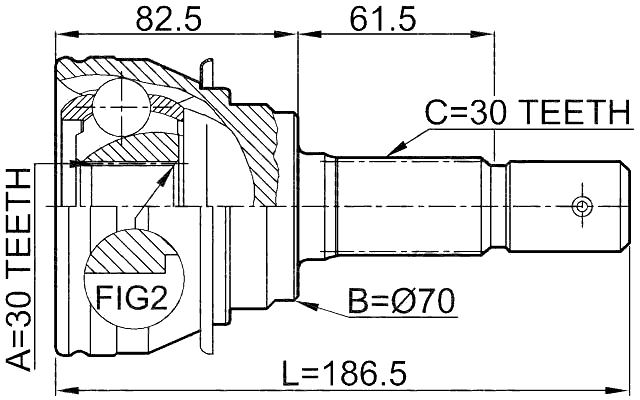 0110-067 - OUTER CV JOINT 30X70X30