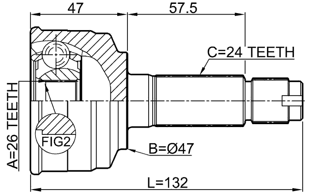 0110-075 - OUTER CV JOINT 26X47X24