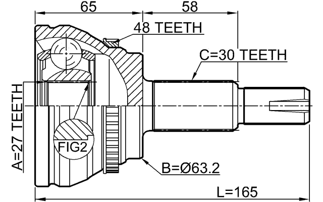 0110-CLR30A48 - OUTER CV JOINT 27X62X30