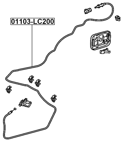 01103-LC200 - FUEL LID LOCK CONTROL CABLE
