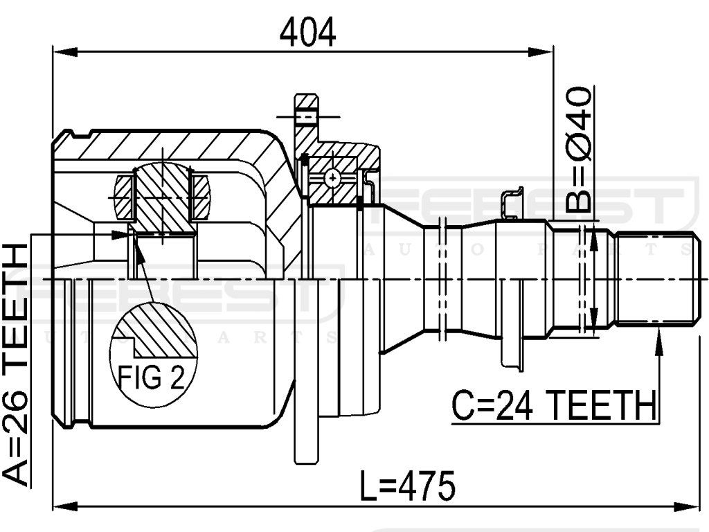 0111-AZT251RH - INNER CV JOINT RIGHT 26X40X24