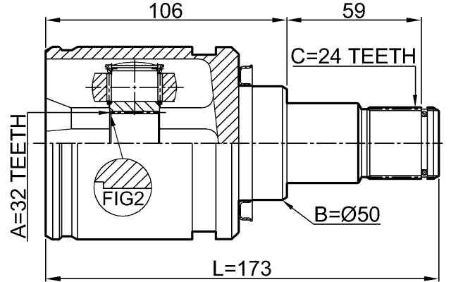 0111-CDT220LH - INNER CV JOINT LEFT 32X50X24