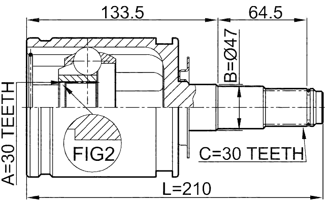 0111-FZJ100 - INNER CV JOINT 30X47X30