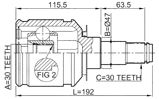 0111-GRJ120 - INNER CV JOINT 30X47X30