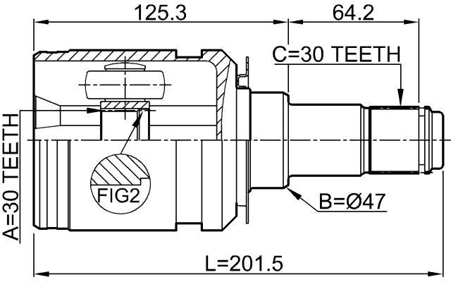 0111-GRJ150 - INNER CV JOINT 30X47X30