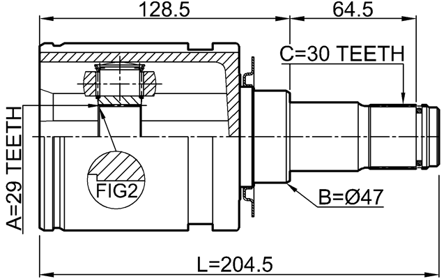 0111-GRN245 - INNER CV JOINT 29X47X30