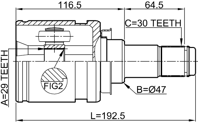 0111-KUN26 - INNER CV JOINT 29X47X30