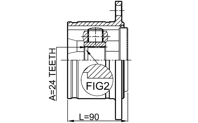 0111-KZN165 - INNER CV JOINT 24X129