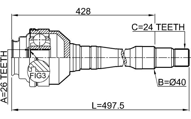 0111-MCV20RH - INNER CV JOINT RIGHT 26X40X24