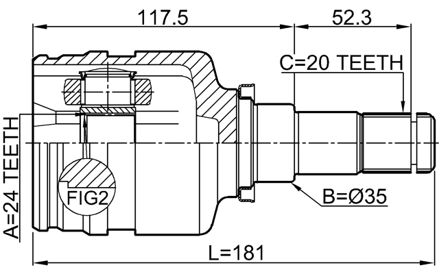 0111-NDE180RH - INNER CV JOINT RIGHT 24X35X20