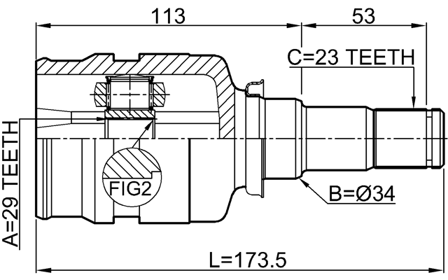 0111-NGJ10 - INNER CV JOINT 29X34X23