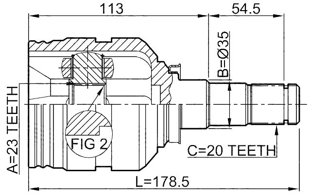 0111-ST220LH - INNER CV JOINT LEFT 23X35X20