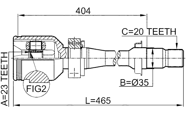 0111-ST220RH - INNER CV JOINT RIGHT 23X35X20