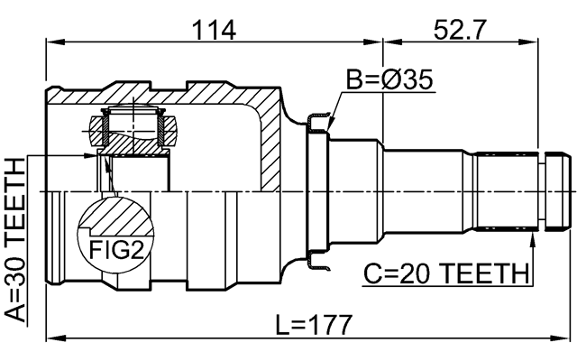 0111-ZRE142 - INNER CV JOINT 30X35X20