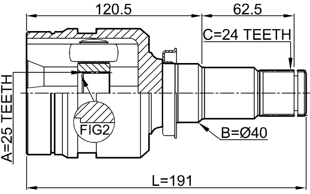 0111-ZVW30RH - INNER CV JOINT RIGHT 25X40X24