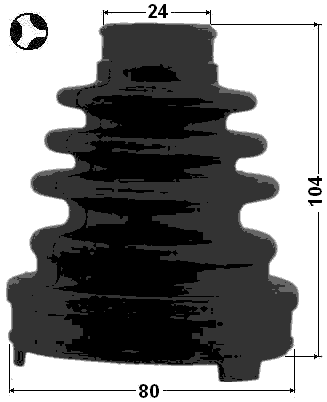 0115-ACV30LHT - BOOT INNER CV JOINT KIT 80X104X24