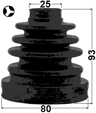 0115-AZT251TRH - BOOT INNER CV JOINT KIT 80X93X25