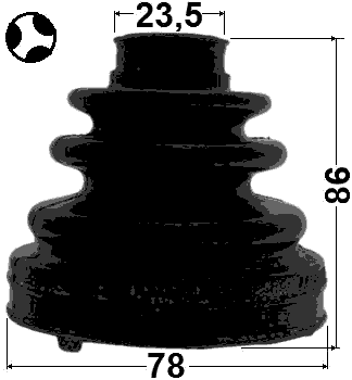 0115-GSU45T - BOOT INNER CV JOINT KIT 78X86X23.5