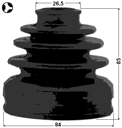 0115-GSX30RHT - BOOT INNER CV JOINT KIT 84X85X26.5