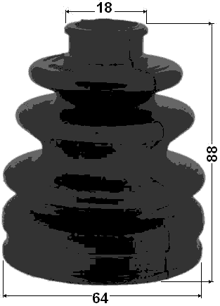 0115-MHU38R - BOOT INNER CV JOINT KIT 64X88X18