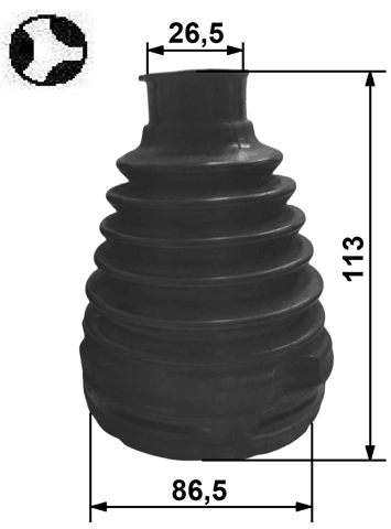 0115P-ASV70T - BOOT INNER CV JOINT KIT 86.5X113X26.5