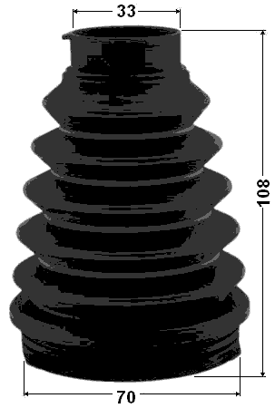 0115P-JZX110 - BOOT INNER CV JOINT KIT PVC 70X108X33