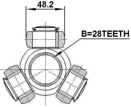 0116-GGN155F - TRIPOD JOINT 28X48.2