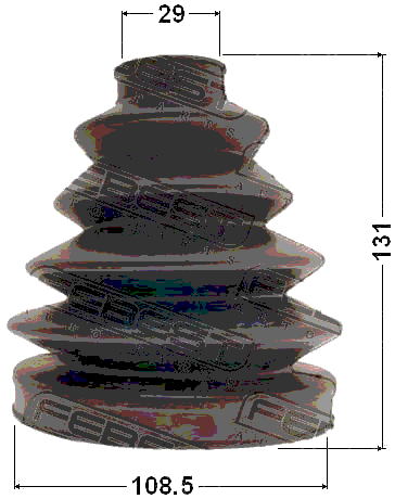 0117-074 - BOOT OUTER CV JOINT KIT 108.5X131X29