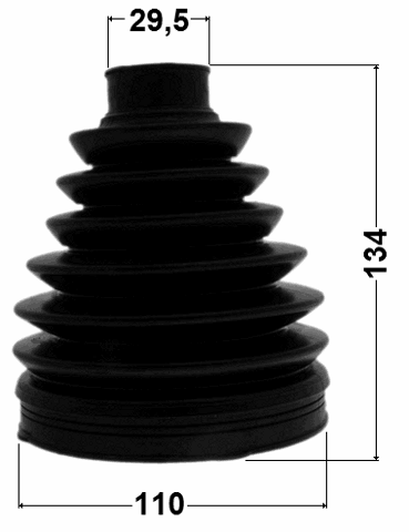 0117P-UCK50 - BOOT OUTER CV JOINT KIT PVC 110X134X29.5