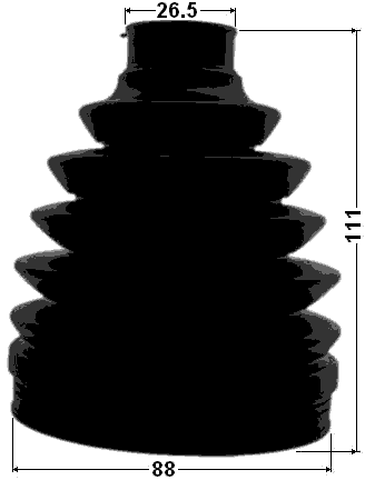 0117P-ZNR - BOOT OUTER CV JOINT KIT PVC 88X111X26.5
