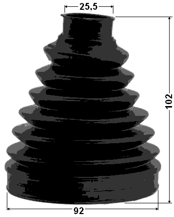 0117P-ZVW30 - BOOT OUTER CV JOINT KIT PVC 92X102X25.5