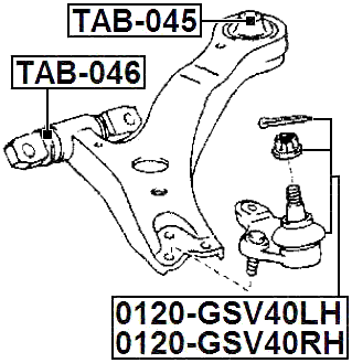 0120-GSV40LH - FRONT LOWER BALL JOINT LEFT