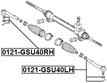 0121-GSU40RH - STEERING TIE ROD END RIGHT