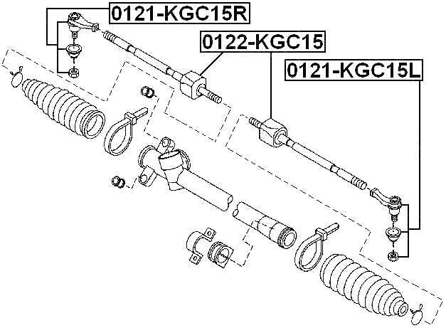 0121-KGC15L - STEERING TIE ROD END LEFT