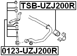 0123-UZJ200R - REAR STABILIZER LINK